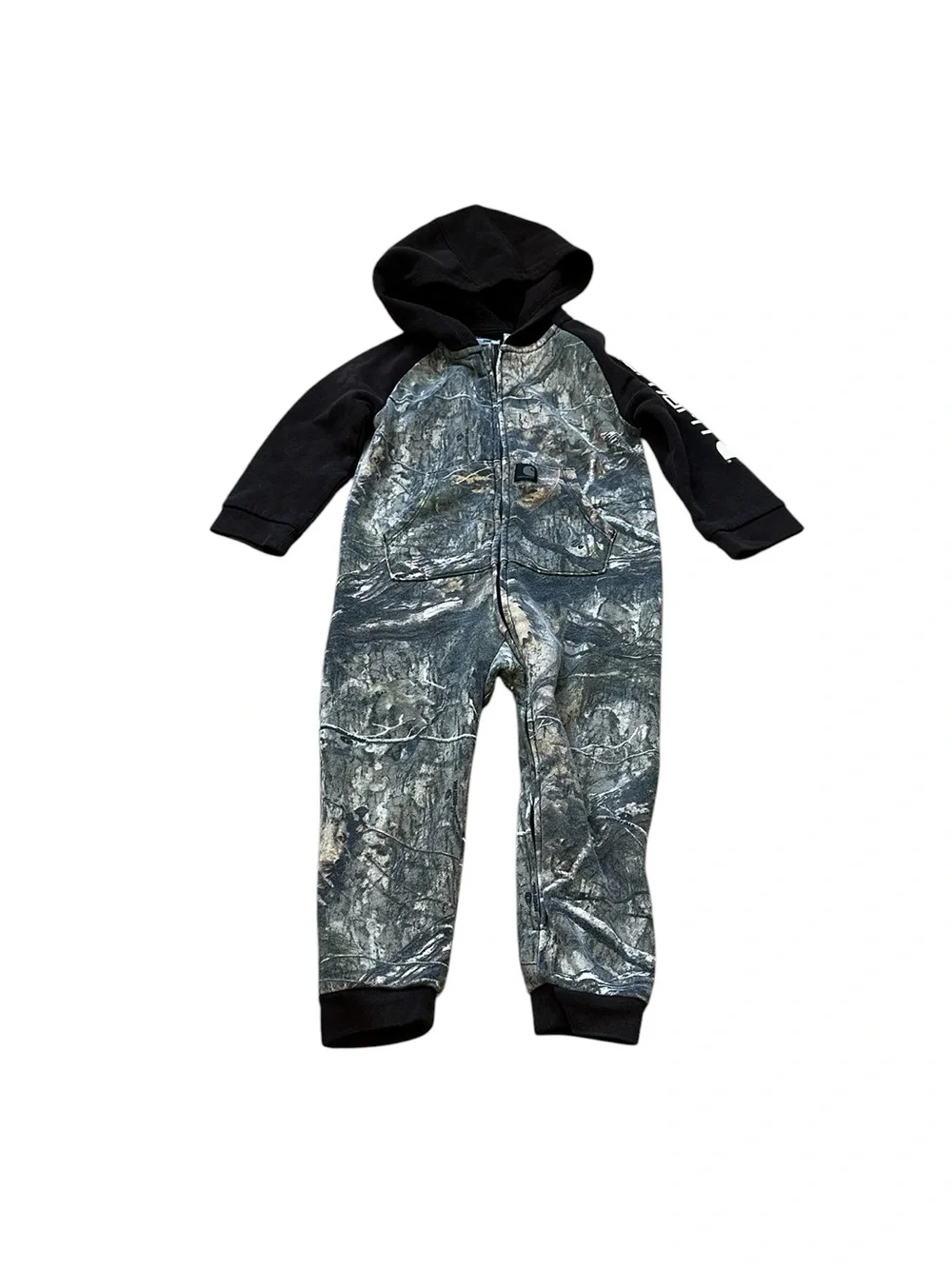 Carhartt Infant Camo Brown Hood One Piece Suit Overall Size 24M Outdoors Hunting